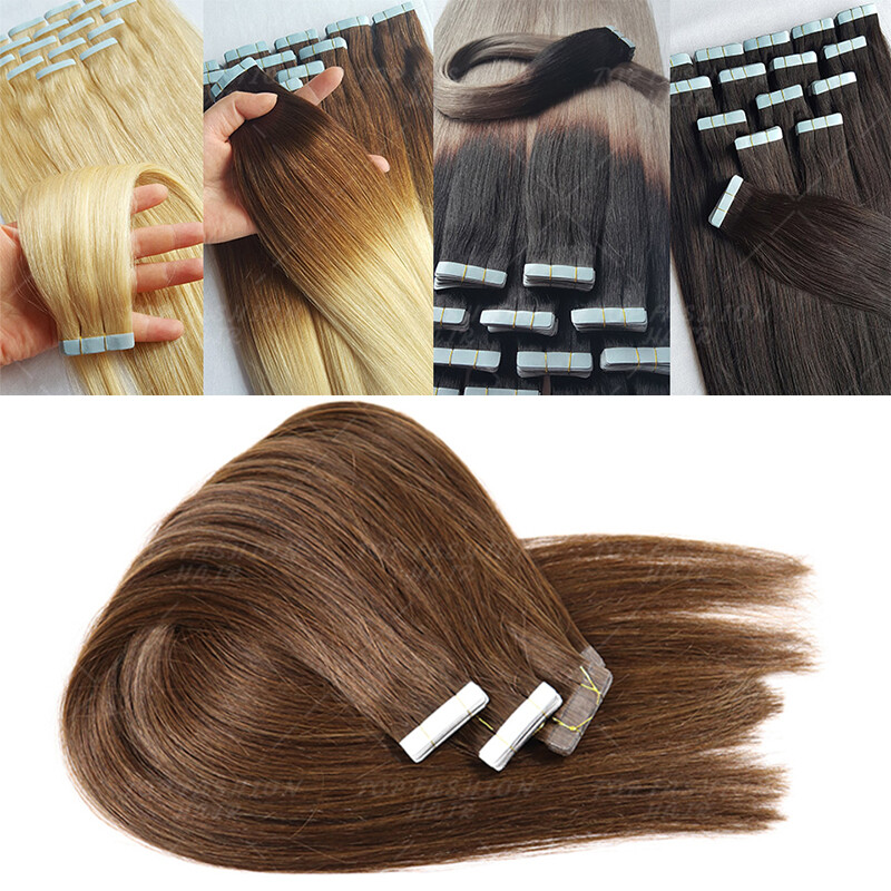 150G Full Head Tape In 100% Remy Human Hair Extensions Skin Weft Balayage 100PCS