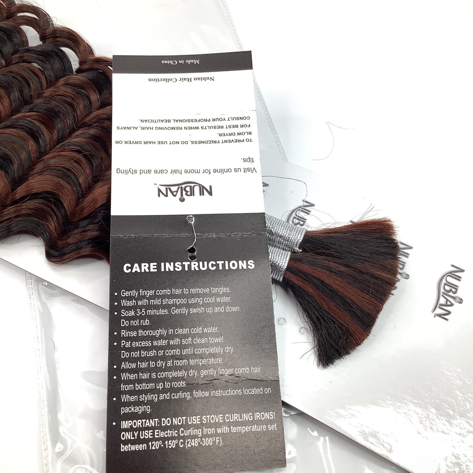 NUBIAN Premium Human Hair Extensions Deep Bulk 18-20″ P1B/33 Wavy