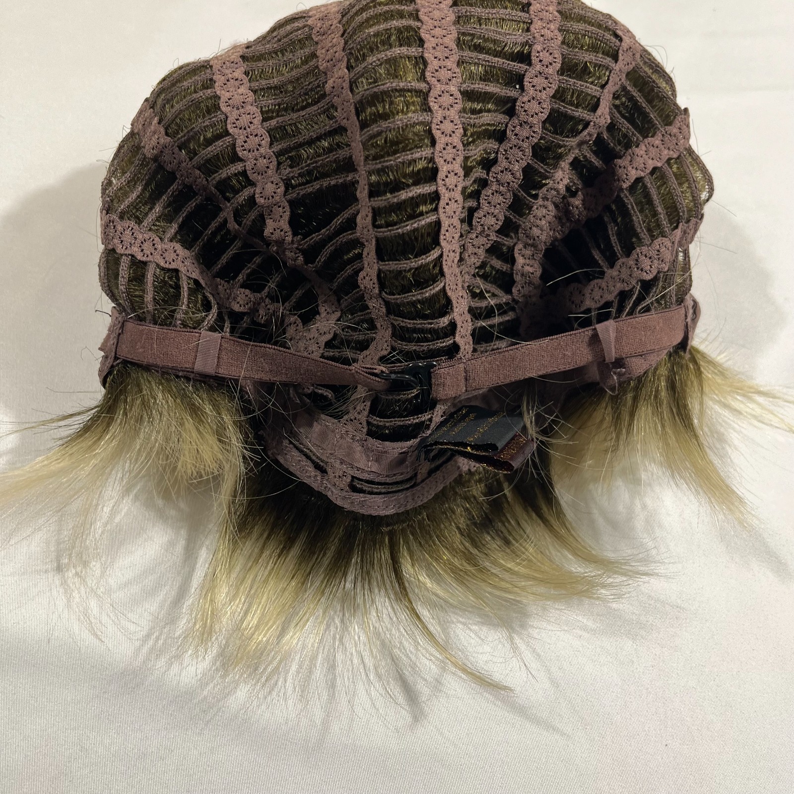 Tony of Beverly Wig Rooted Blonde Silver Mix Short Layered Pixie Modacrylic