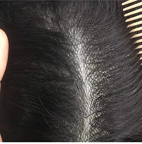 US Mens Toupee Human Hair Piece Full Poly Thin Skin Men Hair ReplacementSystems