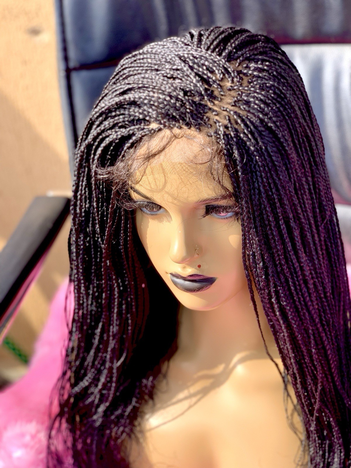 Ready to ship braided wigs for black womens, free parting, short hair wigs gifts