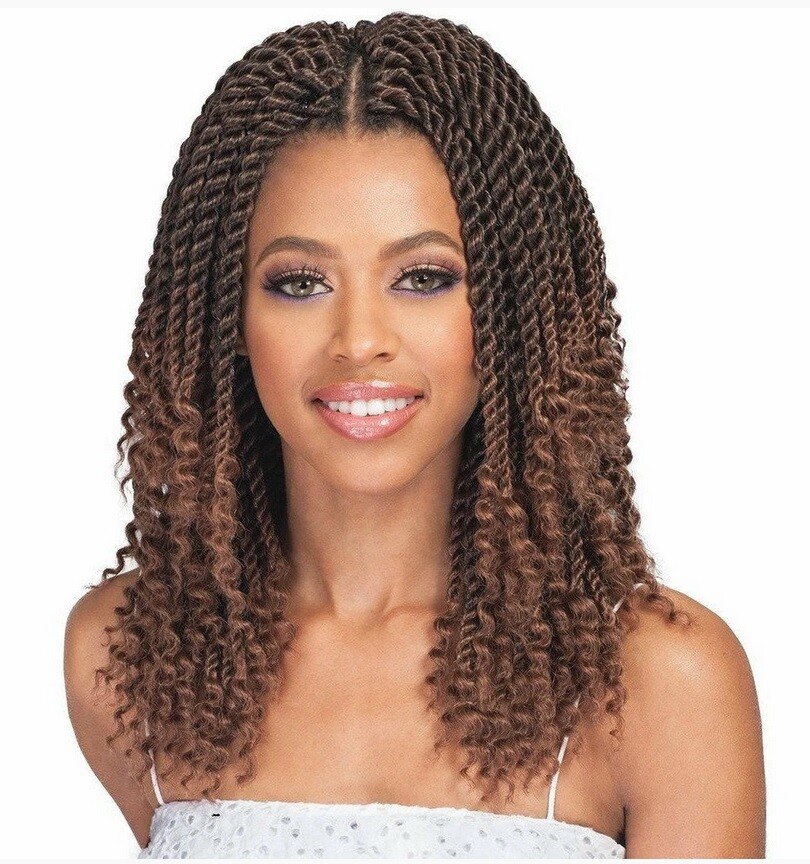 Bobbi Boss Crochet Braiding Hair BOMBA SENEGAL TWIST CURLY TIPS 10″