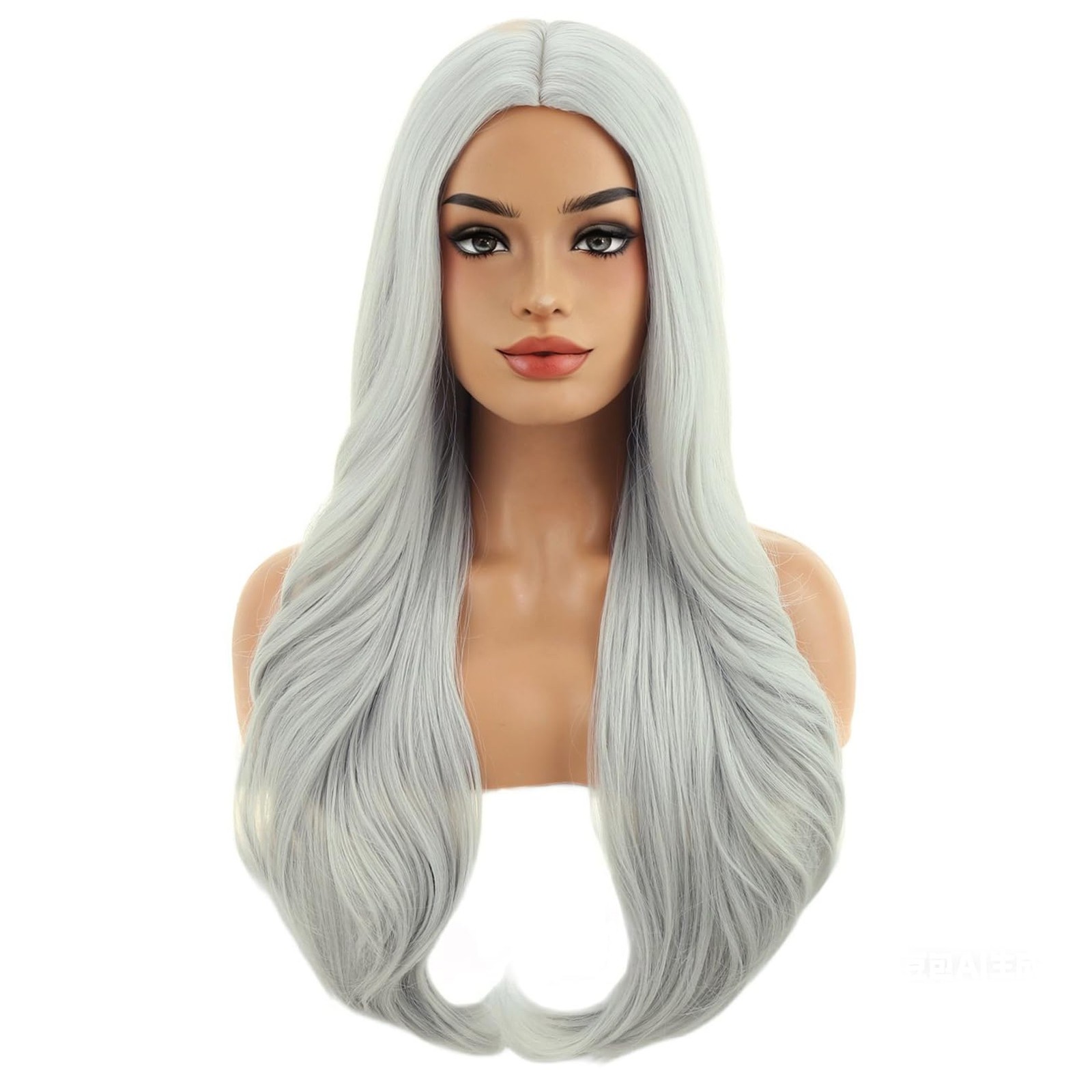 Silver Wigs Long Wavy Wig for Women Natural Curly Gray Heat Resistant Synthet…
