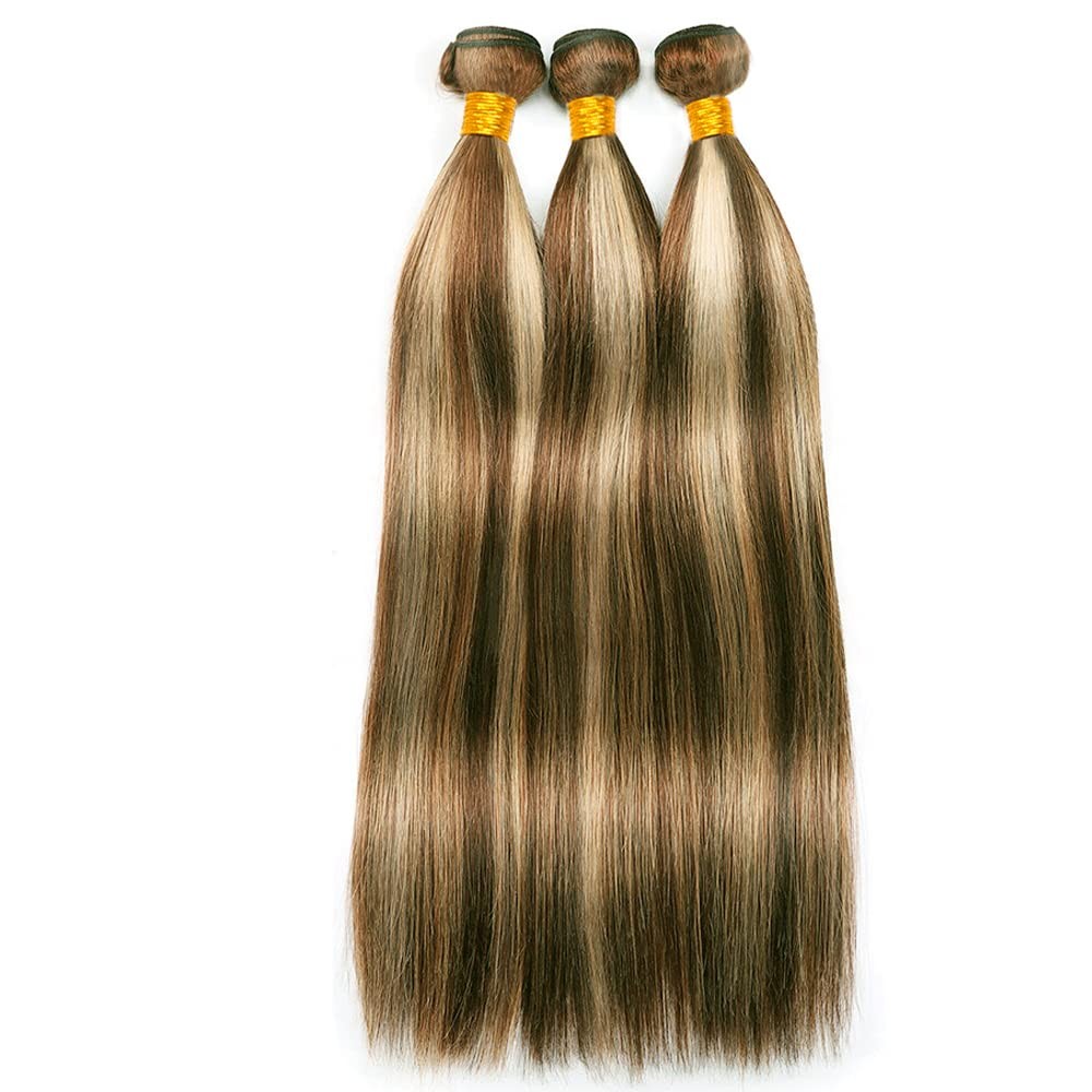 P4/613 Highlight Blonde Bundles Human Hair Straight Bundles 24 26 28 Inch Unp…