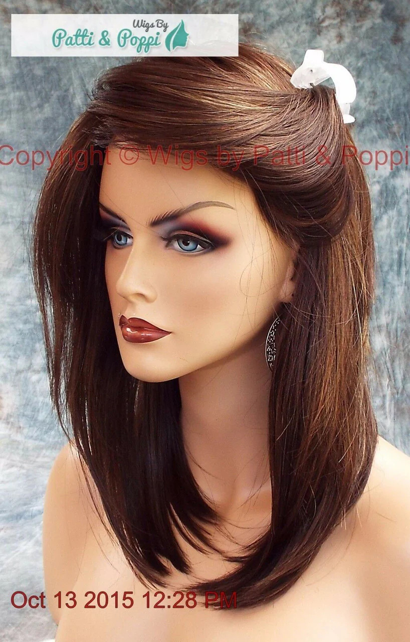 LAINE RENE OF PARIS WIG | COFFEE LATTE | SLINKY HOT MEDIUM BOB SIDE BANGS 523 -1