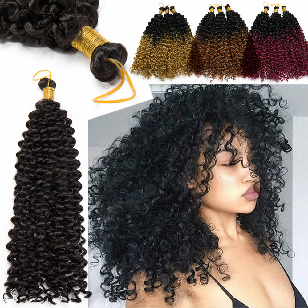 3/5Packs Marlybob Deep Wave Curly Afro Crochet Braiding Hair Extensions As Human