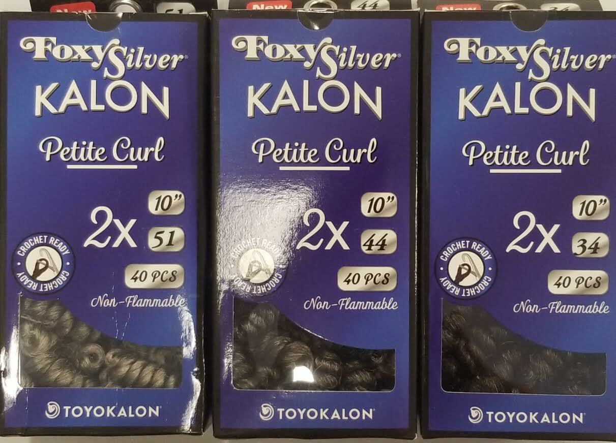 Foxy Silver Kalon SALT & PEPPER COLOR CROCHET SYNTHETIC BRAID