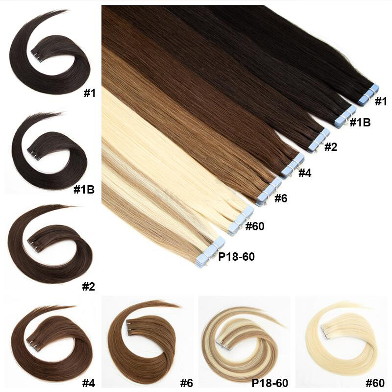16-26″ NEW PU Injected Invisible Tape in Natural Human Hair Extensions Remy