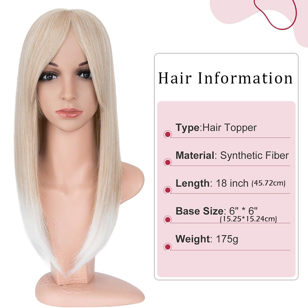 Topper Hairpiece Clip In 100% AS Human Hair Silk Base Toupee Natural Wig Women