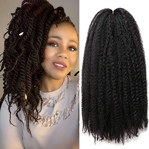 3 Packs Kinky Marley Braiding Hair for Twists 18 Inch 18 Inch (Pack of 3) #1B