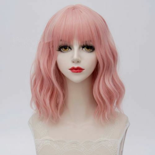 35CM Blonde/Orange/Light Pink/Sliver White Curly Lolita Cosplay Wig Halloween