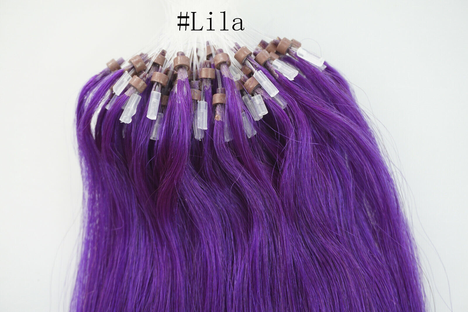 Loop Micro Ring Tip Hair Extensions Real Human Hair Micro Bead Link Colored Hair