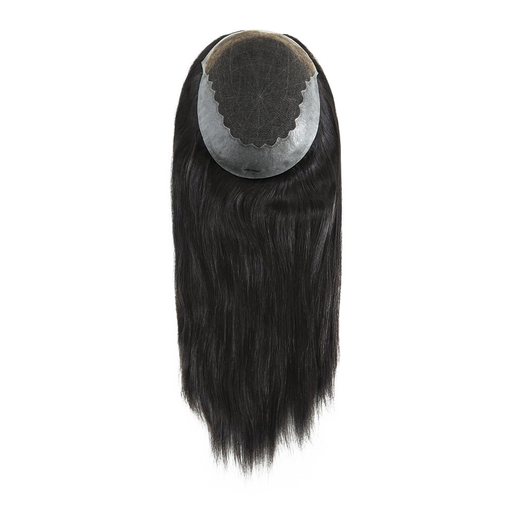Women Top Pieces Hair Replacement Remy Hair Toppers Q6 7X9 16” Human Hair #NC