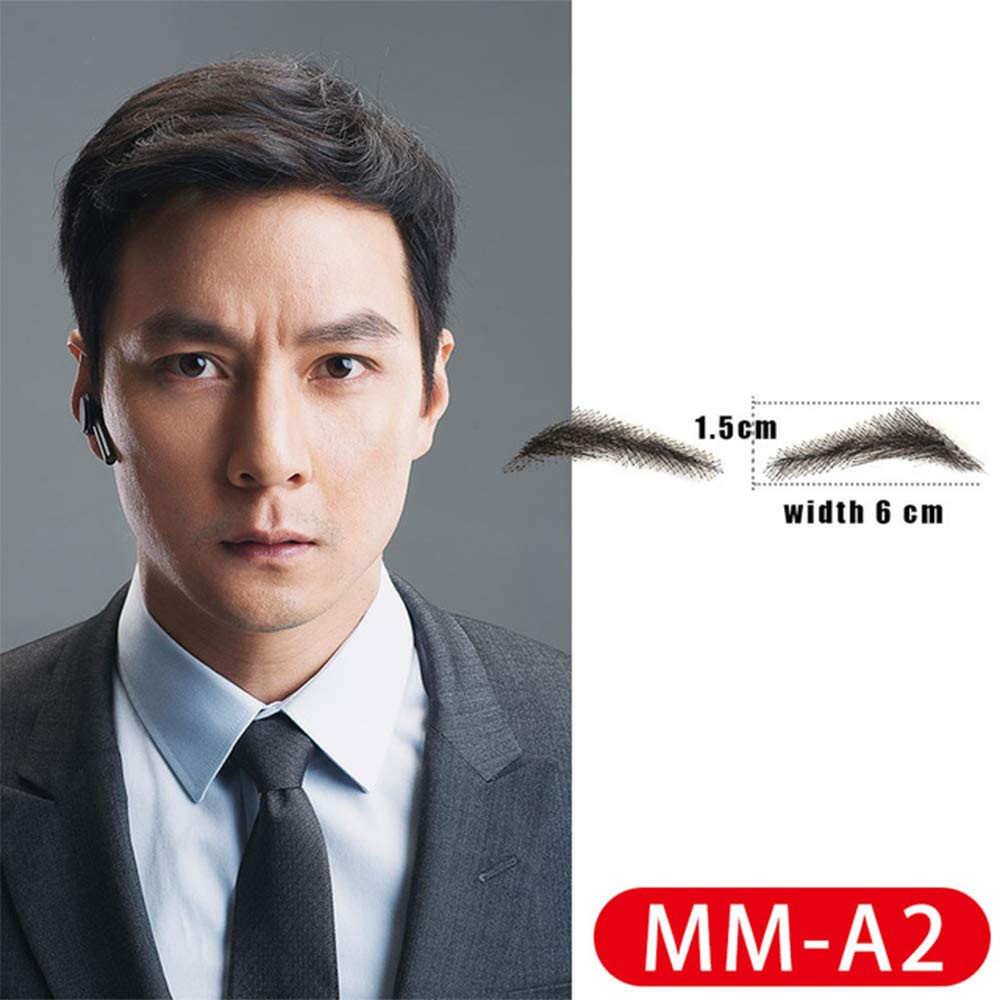 100% Human Hair False Brows for Men and Women Re-Usable Lace Base Fake Eyebrows