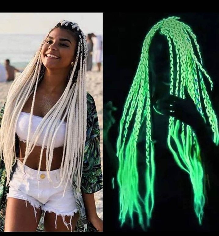 Glow in the dark Hair Braiding Extensions 6 Pack