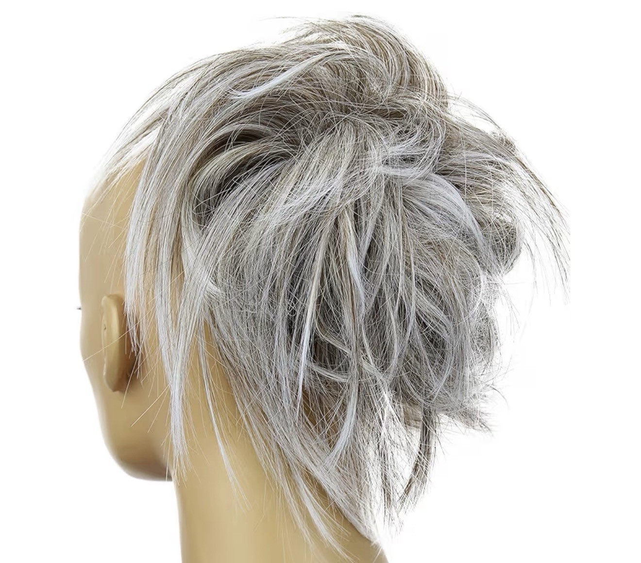 Caisha XXL Gray Mix Scrunching Updo Slightly Wavy Messy Bun G10F NEW