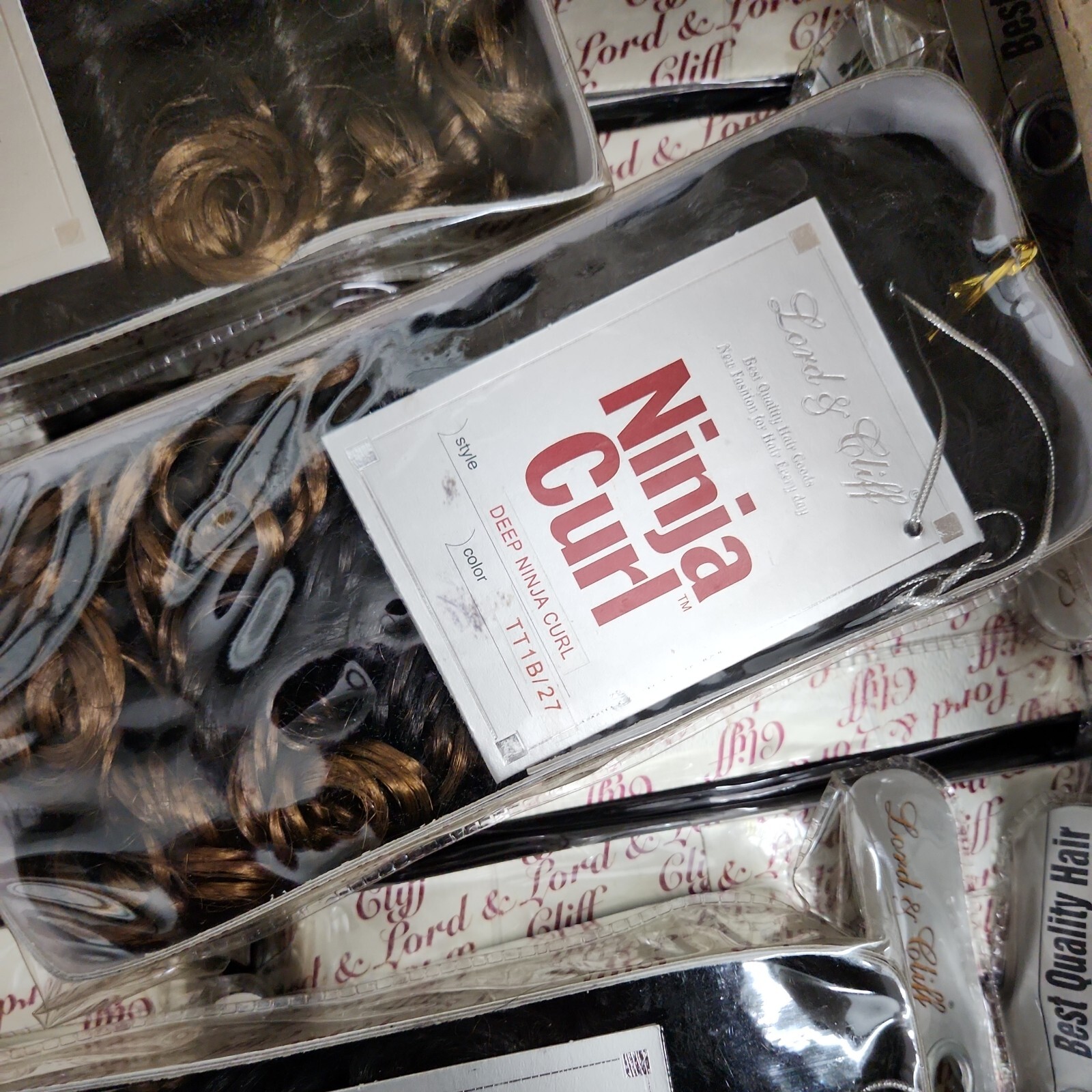 Wholesale Lot 10 LORD & CLIFF deep Ninja Curl Hair Extensions Draw String