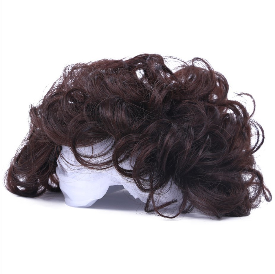 100% Human Hair Toupee Curly Topper Clip Bob Hairpiece Top Wigs for Men Women