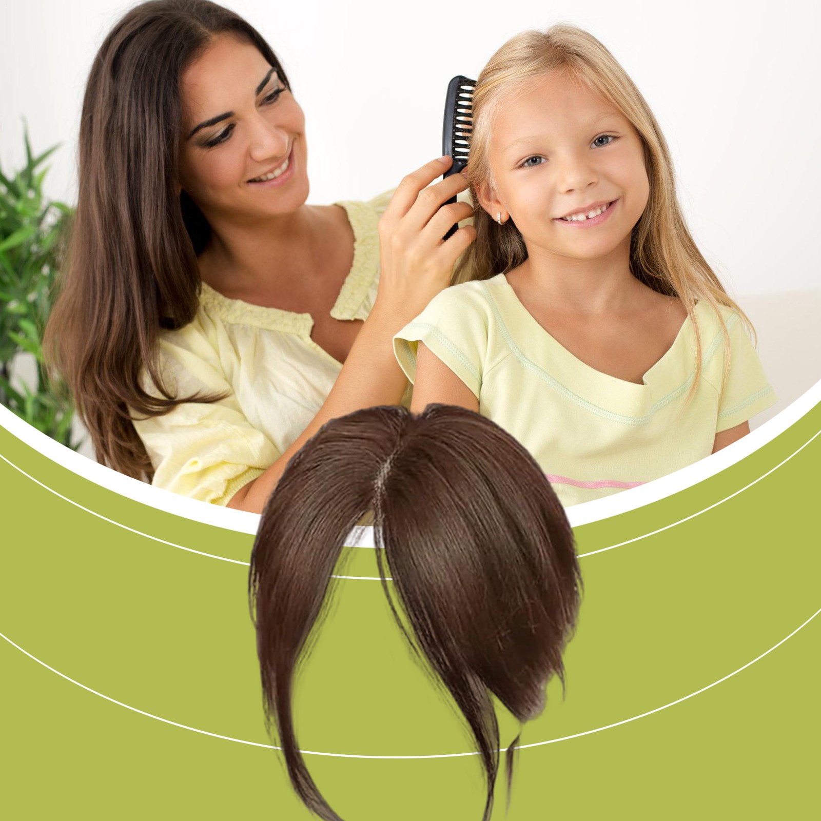 Human Hair Bangs Side Fringe Women Middle Part False Bangs Clip-in Hair