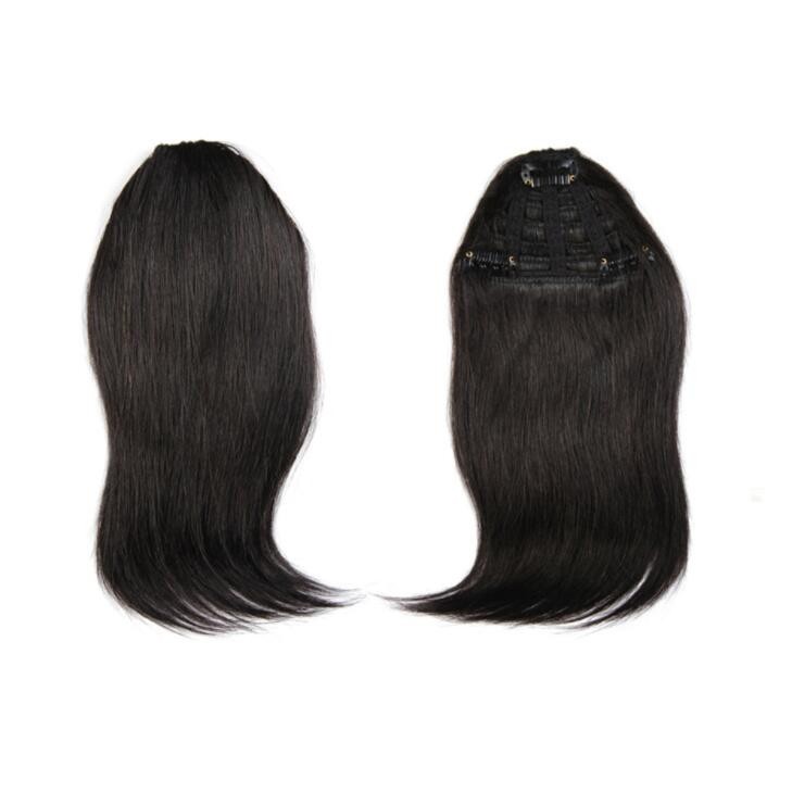 8″ Invisible Side-Swept Hair Bangs Clip In Topper 100% Human Hair Extension
