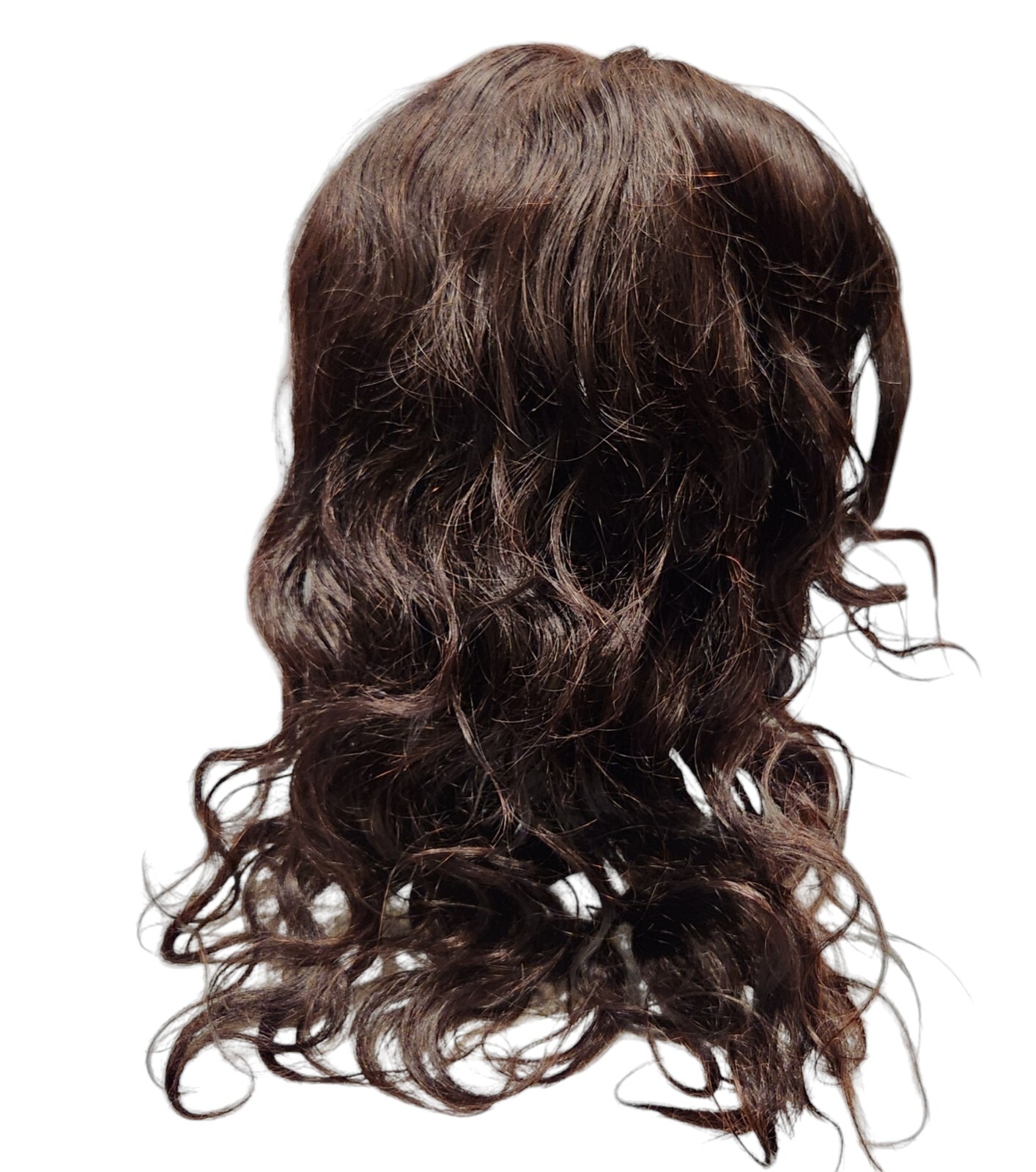 LUVME 100% Human Hair Protective V-Part Glueless Long Wig Long, Dark Brown NEW