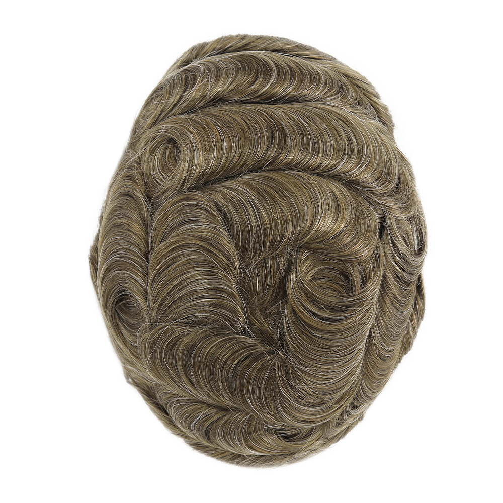 Toupee Mens Human Hair Ultra Thin Skin 0.05mm Hairpieces System Replecement Wigs