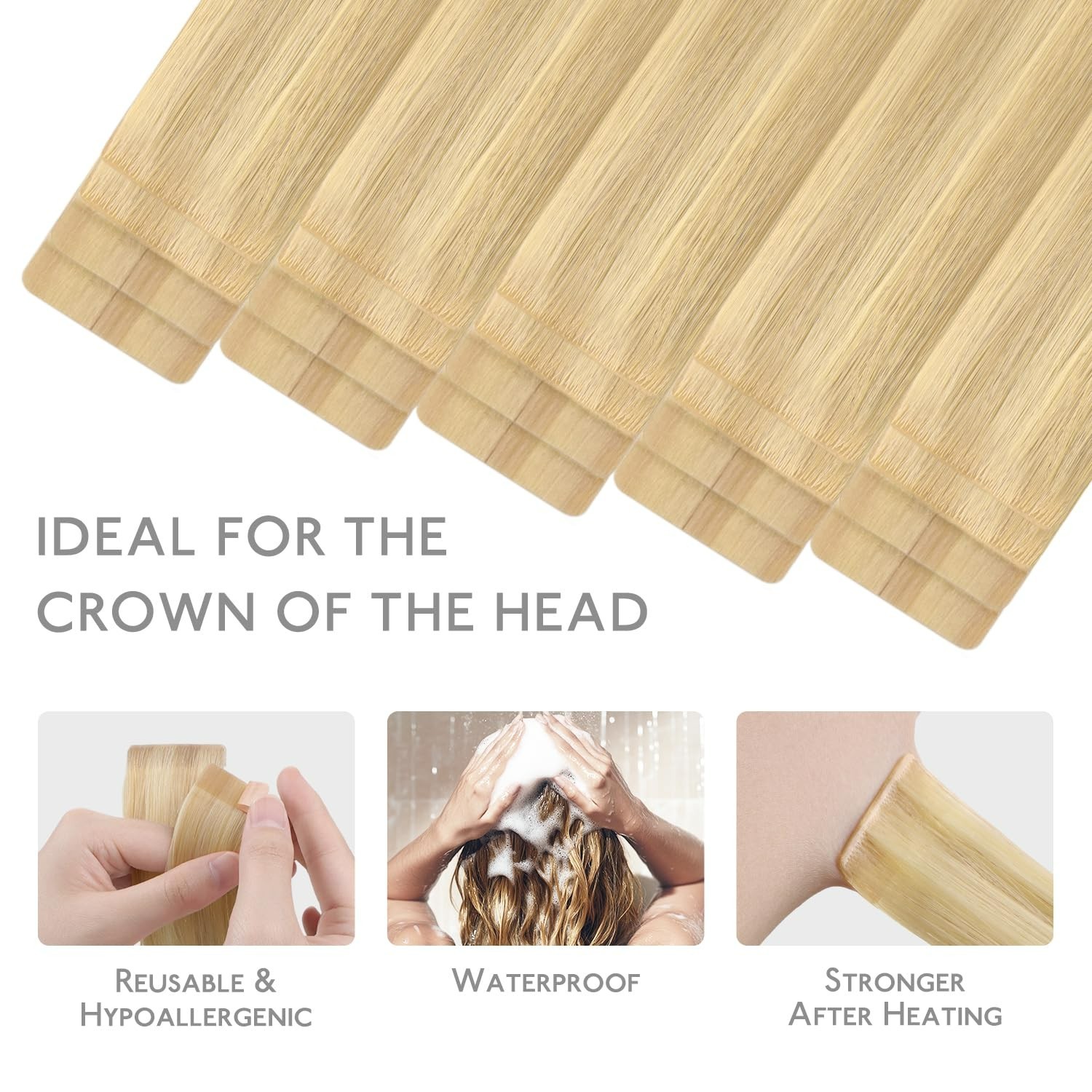 WENNALIFE 10pcs Invisi Edge & 10pcs Classic Tape in Human Hair Extensions #16/22