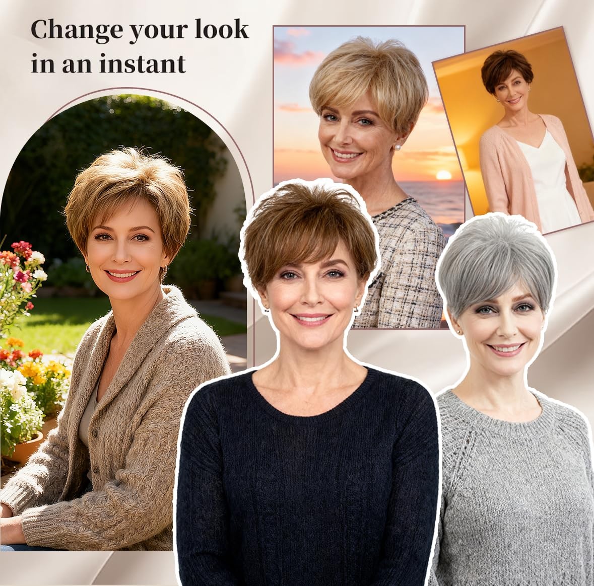 Short Hair Topper for Thinning Hair 5.5 Inch Short Pixie Cut Toppers Pieces N…