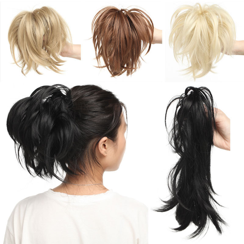 REAL AS HUMAN Messy Hair Bun Piece Clip in Scrunchie Claw Ponytail Extensions UK
