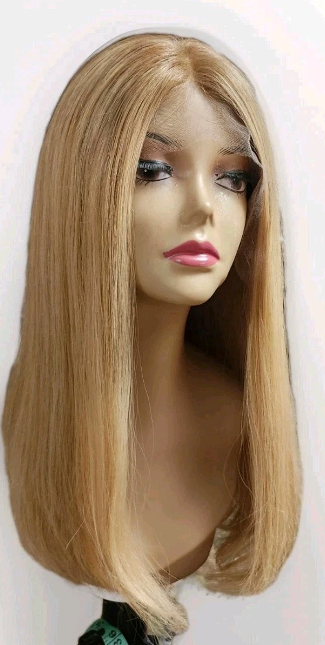 100% HUMAN HAIR A GOLDEN BLONDE LACE TOP WIG 22” M CAP