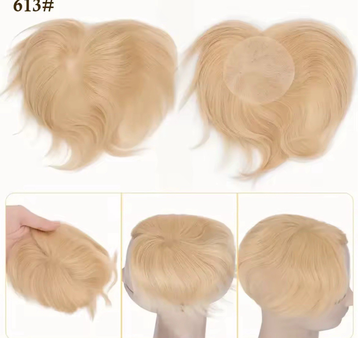 Men’s Toupee Hairpiece Tape-In Closure Straight 6in Multi Color