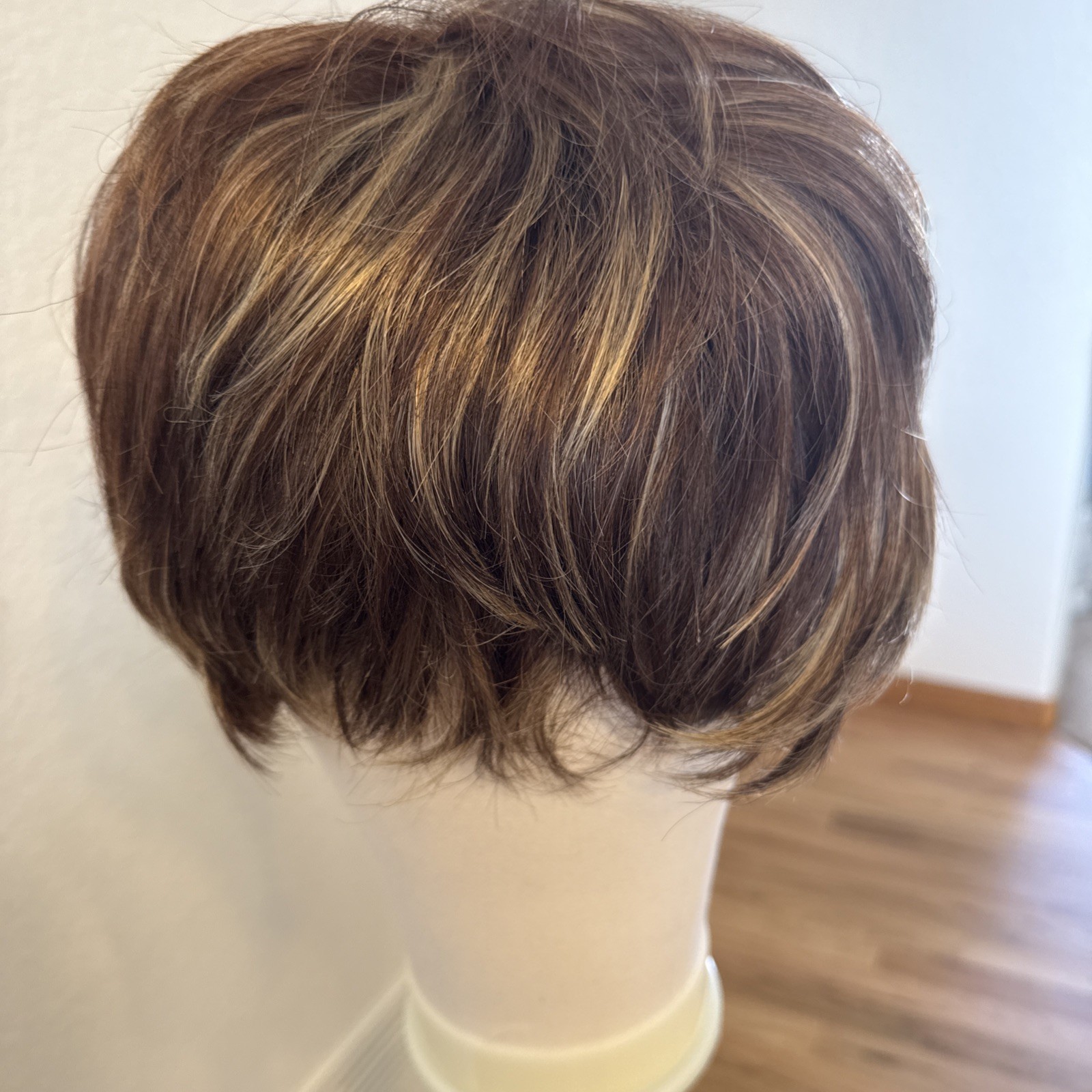 376 Gnimegil Wig pixie Brown Roots To A Dark Blonde Beautiful Wig Lace Cap 376