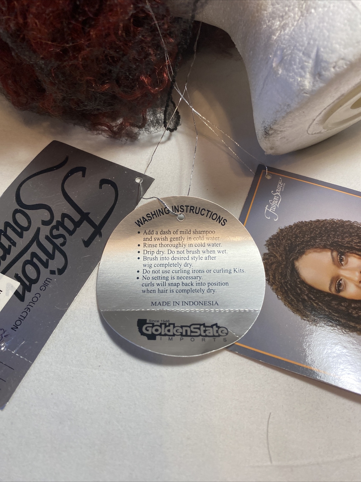 Fashion Source Wig Collection, Inca Style, Spanish/wine color, synthetic New