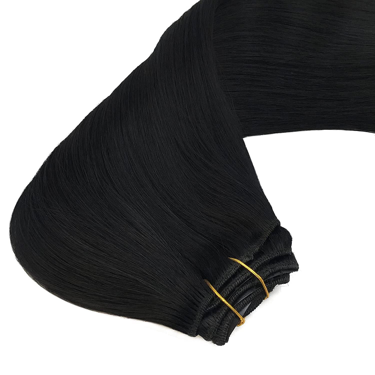 Clip in Hair Extensions Real Human Hair Double Lace Weft Clip-on Remy Hair 24In