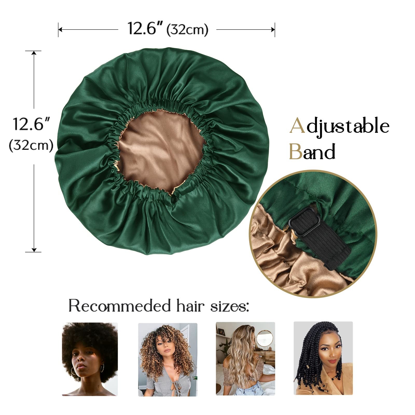 YANIBEST Adjustable Satin Bonnet Double Layer Hair Bonnet for Sleeping Bonnet…