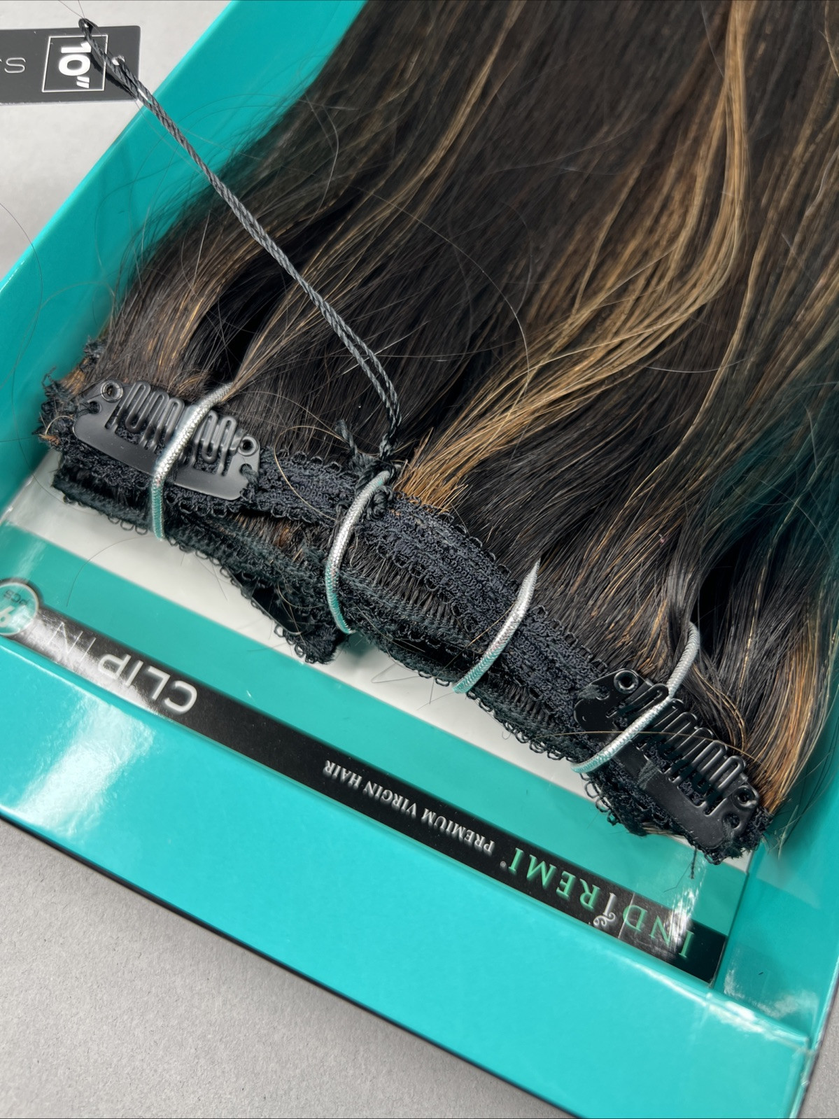 Indi Remi 9 Pc 10” Clip-in #P1B/30 Black & Honey Straight Human Virgin Hair