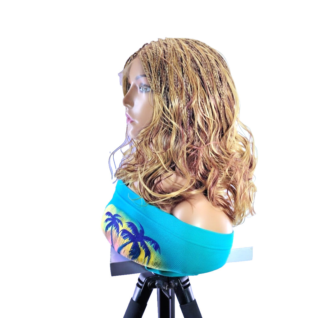 Braided Wig. Knotless Braids with Curly Ends. Full Lace with Baby Hair