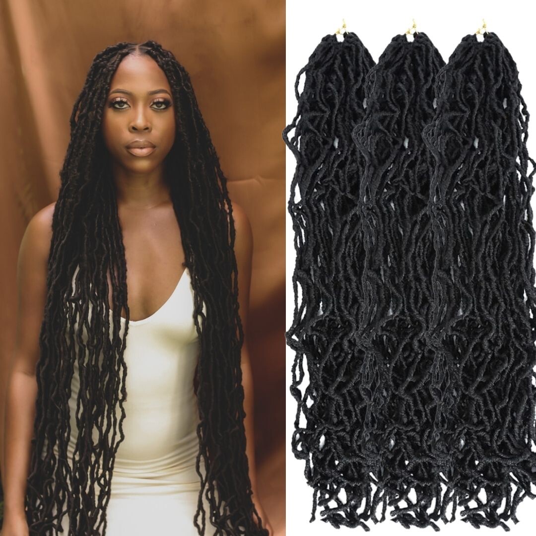 SHINES HAIR Faux Locs, 3pc Value Pack, #4, 36in, Crochet, Prelooped, Itch Free