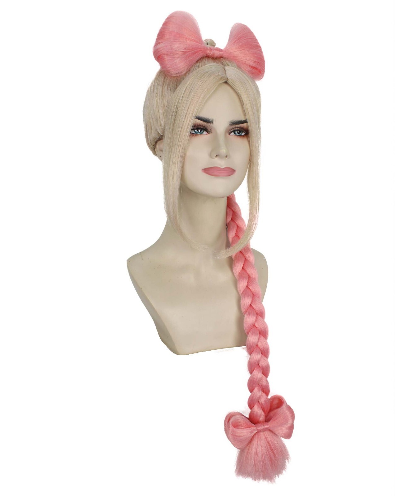 HPO Products Adult Women’s Pink & Blonde Somi Braided Ponyta, Halloween, HW-7126