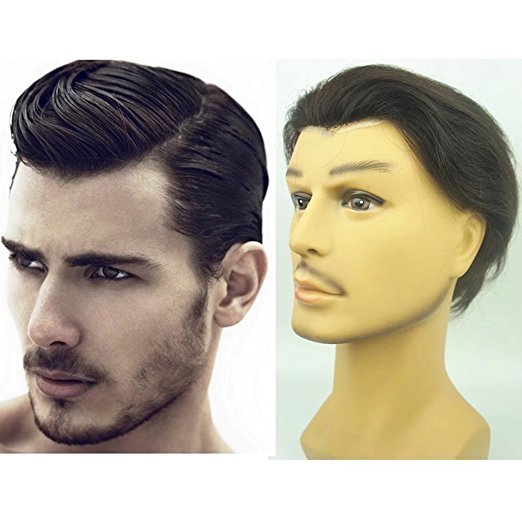 N.L.W Toupee for mens human hair full lace hair pieces natural base 10×8″