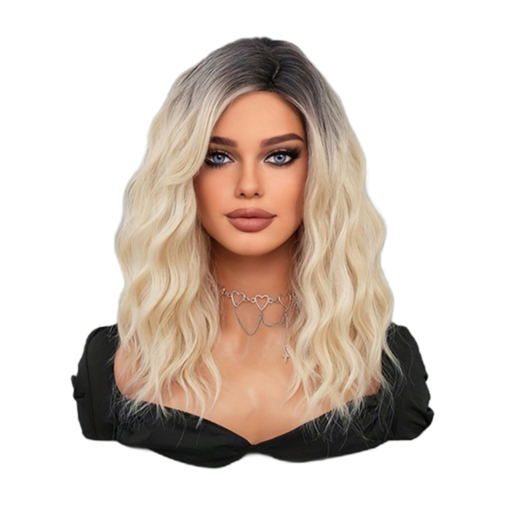 Woman Girls 18 Inch Gradient Long Curly Wig Full Head Wigs Regular Everyday Wigs
