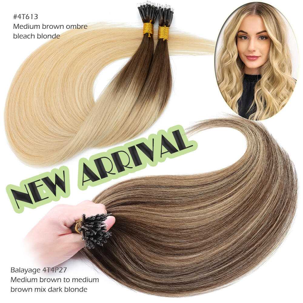 150G THICK Nano Ring Tip Real Human Hair Extensions Loop Nano Bead Bonds Tips 8A