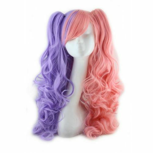 Halloween Lolita Full Curly Wig Pigtails Wavy Hair Cosplay Costume Party