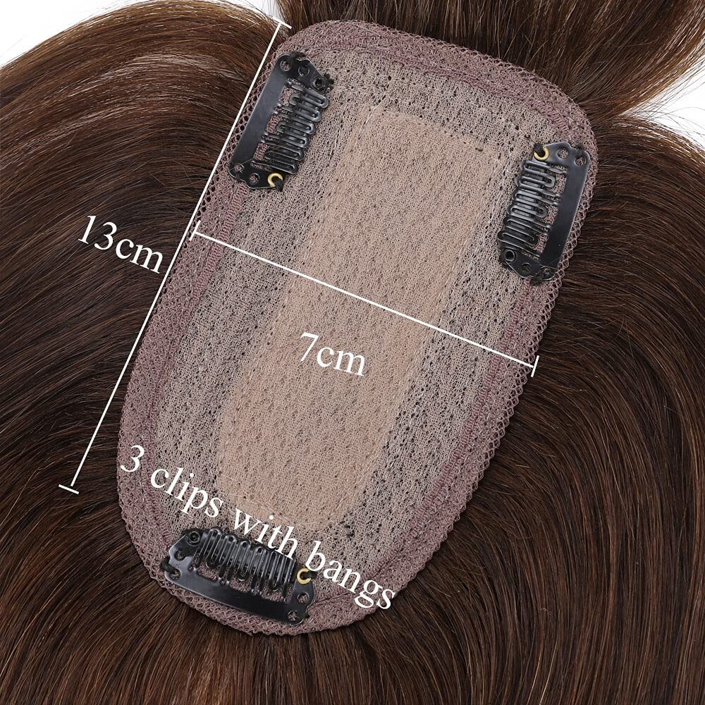 Rich Choices 120% Density Silk Base Top Hairpiece 100% Human#4 Medium Brown 12”