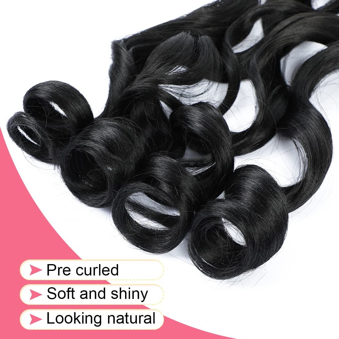 6 Packs French Curl Braiding Hair 18 Inch Loose Wave Bouncy Braiding Hair Pre…
