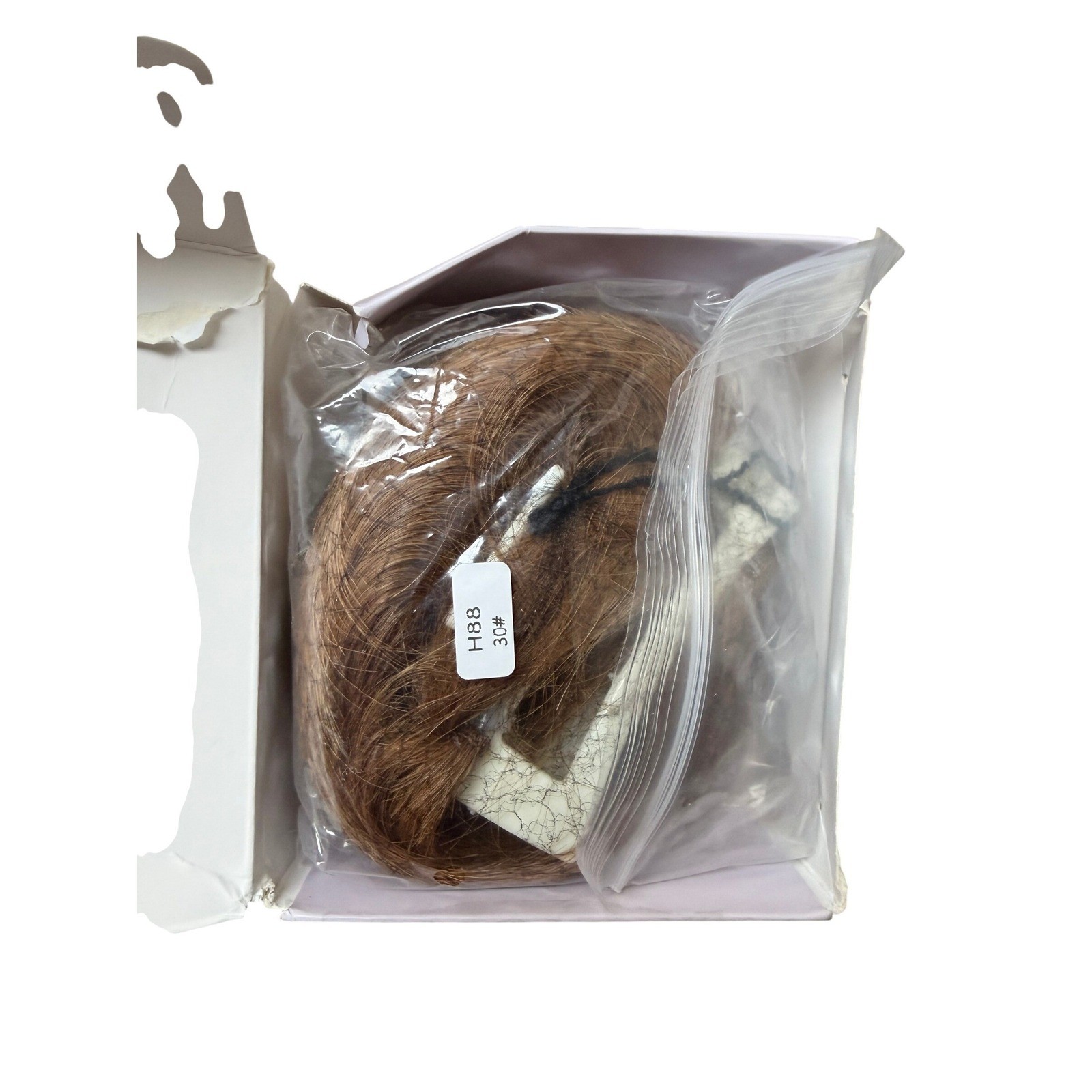 8in Auburn Brown Real Human Hair Ponytail Extension Claw Clip Messy Bun
