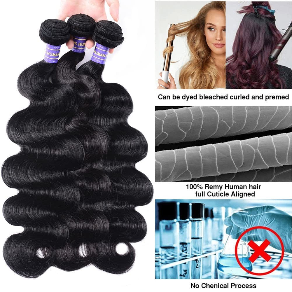 Virgin Brazilian Hair Bundles + Lace Closure Combo