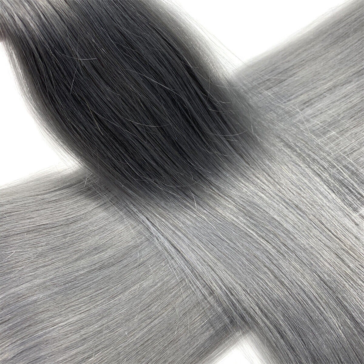 Seamless Tape in Real Human Hair Extensions Skin Weft Remy Hair SilverGray Color