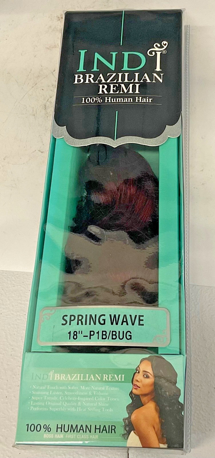 Bobbi Boss Indi Brazilian Remi 100% Human Hair Spring Wave 18″ Color 1B/Burgundy