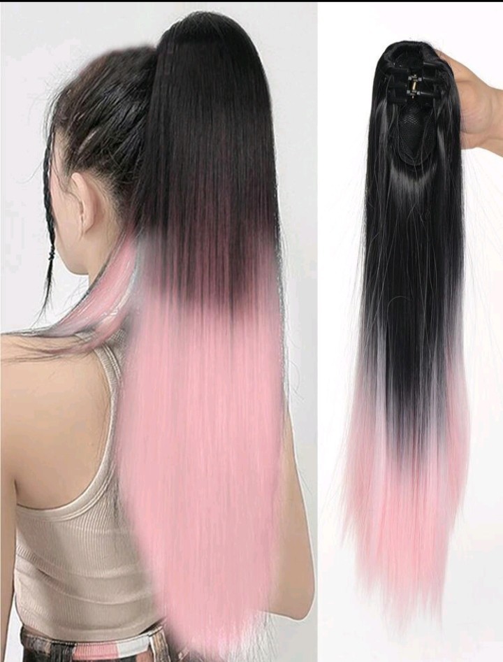 Ponytail Colorful Synthetic Claw On Clip In Women Hair Extension Straight Hairp